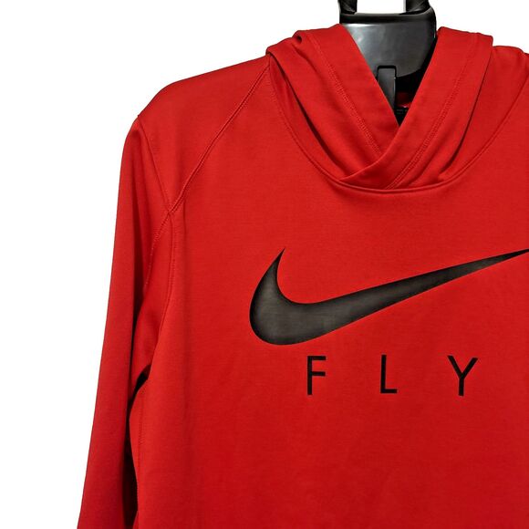 Nike Men’s Size 2XL XXL Red FLY Pullover DRI-FIT Long Sleeve Hoodie Sweatshirt - Picture 3 of 10